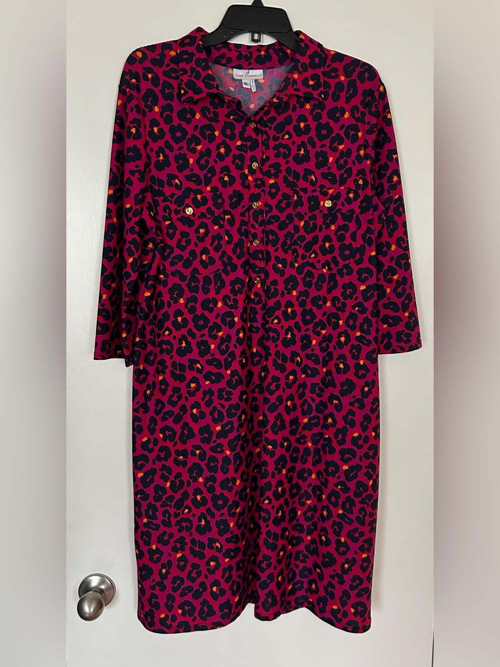 Jude Connally leopard print shirt dress
